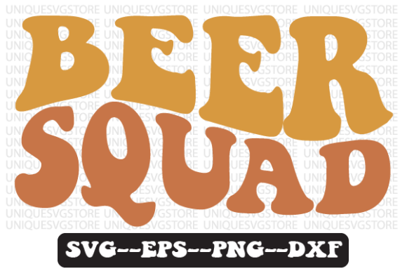 Download BEER SQUAD Retro Wavy Svg Design - Premium Bundle