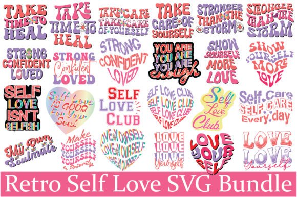 Download Retro Self Love SVG Bundle - Self love svg bundle Collection