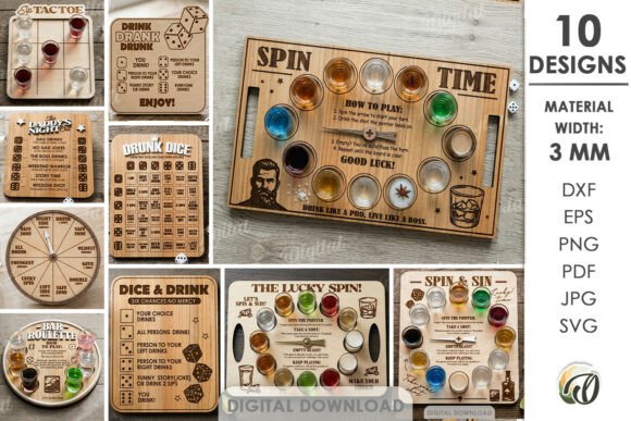 Download 3D Drinking Games Bundle Laser Cut - Drinking games bundle Collection