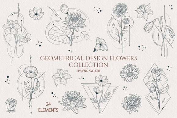 Download Geometrical Design Birth Month Flowers - Month flowers Collection