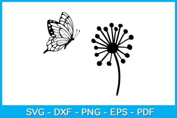 Download Butterfly with Floral Dandelion SVG - Dandelion svg Collection