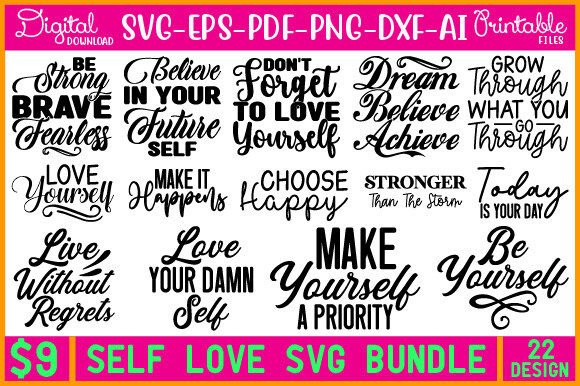 Download SELF LOVE SVG BUNDLE - Self love svg bundle Collection