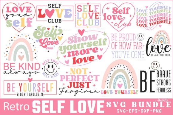 Download Retro Self Love SVG Bundle. - Self love svg bundle Collection